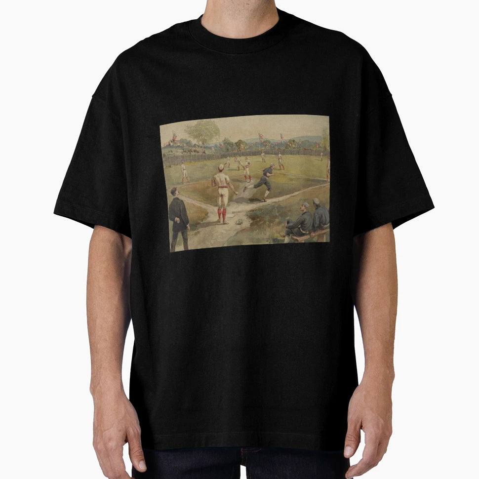 Painting Baseball Game 1887 T-Shirt - Graphic Print Unisex - T-Shirt, Sweatshirt, Hoodie
