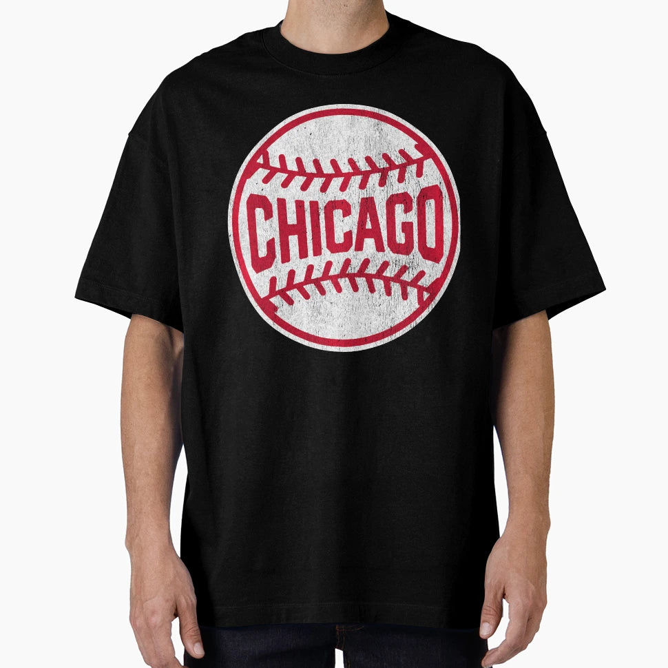 Chicago Baseball Stitches T-Shirt - Aesthetic Graphic Men Women - T-Shirt, Sweatshirt, Hoodie