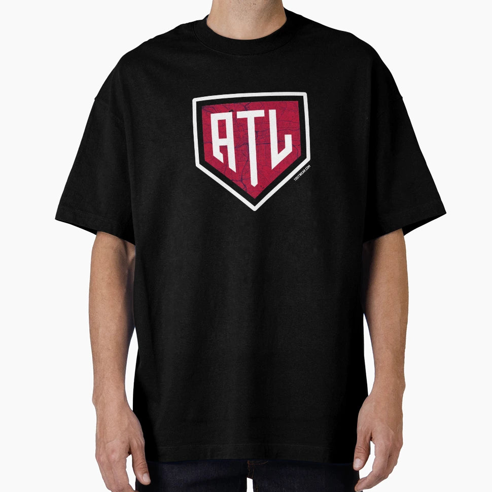 Atlanta Baseball Home Plate City Map T-Shirt - Custom Art Print Men Women - T-Shirt, Sweatshirt, Hoodie