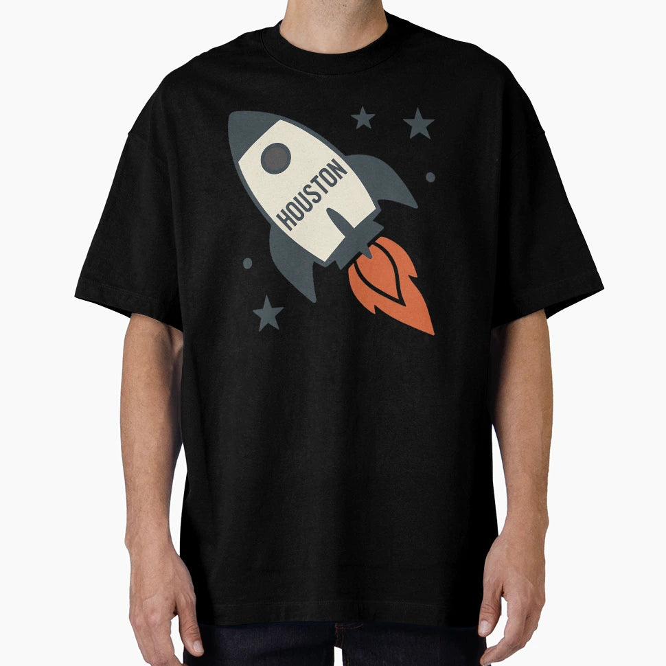 Houston Rocket Minimalist Space Travel T-Shirt - Aesthetic Graphic Unisex - T-Shirt, Sweatshirt, Hoodie