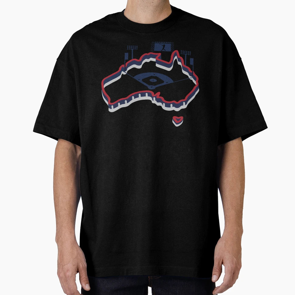 Australian Outline Baseball Stadium T-Shirt - Minimalist Print Unisex - T-Shirt, Sweatshirt, Hoodie