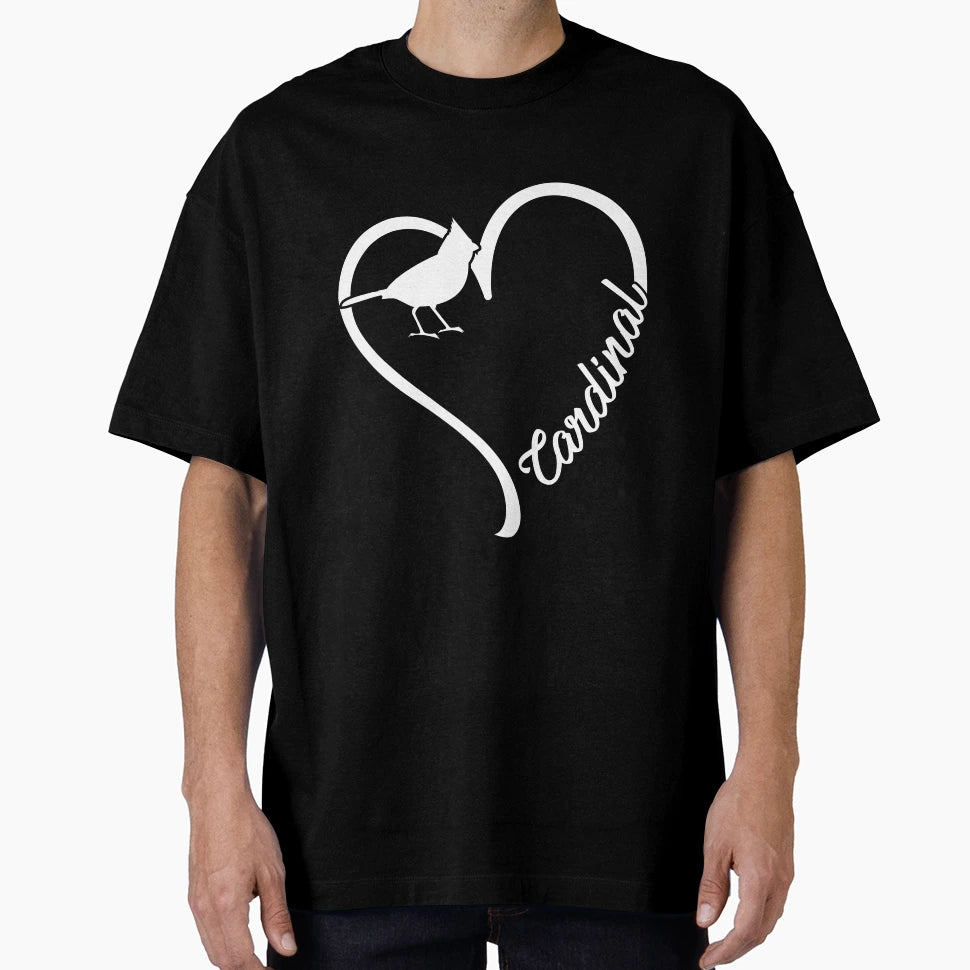 Heart Cardinal T-Shirt - Minimalist Print for Adults - T-Shirt, Sweatshirt, Hoodie