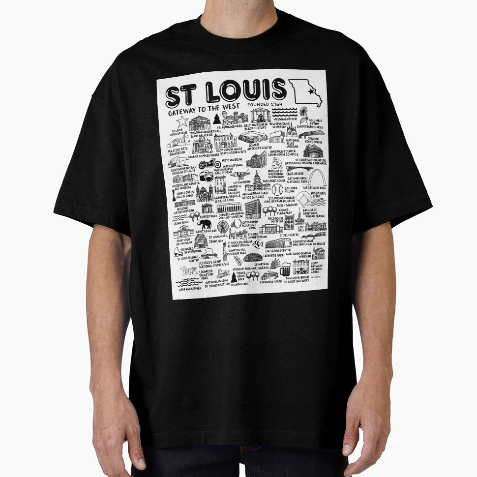 St Louis Map T-Shirt - Graphic Print Men Women - T-Shirt, Sweatshirt, Hoodie