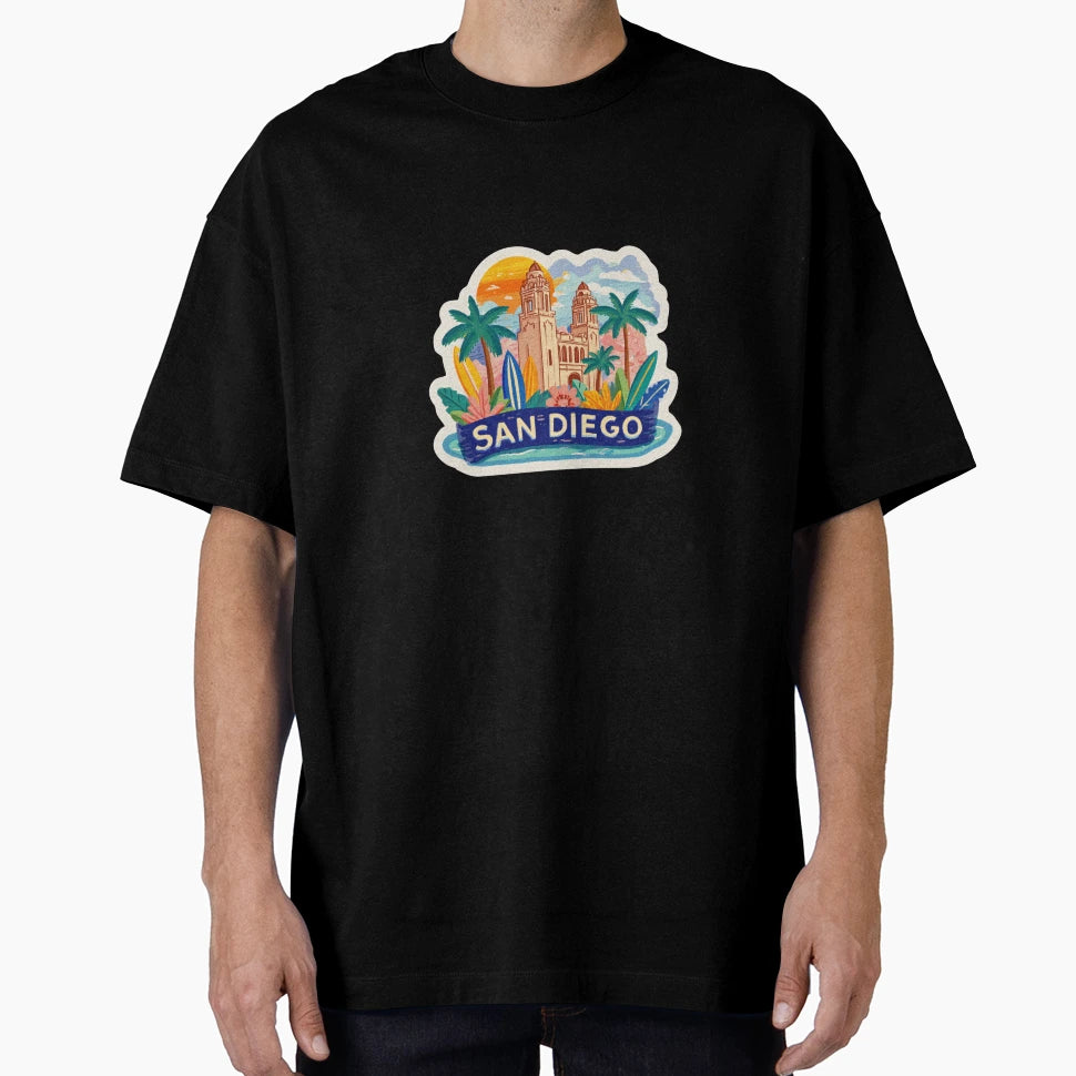 San Diego California Travel Palm Trees T-Shirt - Aesthetic Graphic Unisex - T-Shirt, Sweatshirt, Hoodie