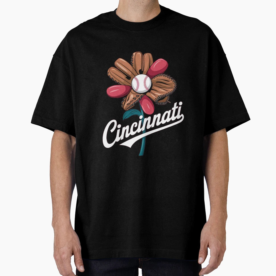 Cincinnati Flower Baseball Lover T-Shirt - Casual Everyday Wear for Adults - T-Shirt, Sweatshirt, Hoodie