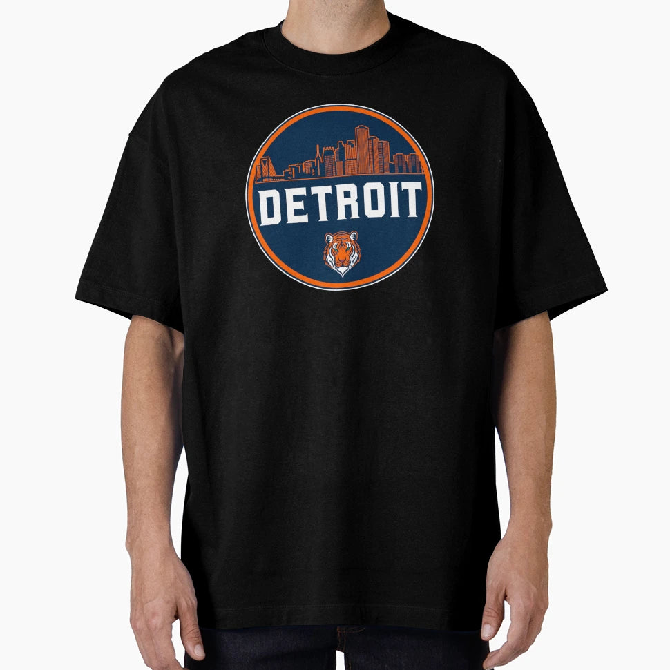 Detroit Skyline Crest T-Shirt - Casual Everyday Wear Men Women - T-Shirt, Sweatshirt, Hoodie