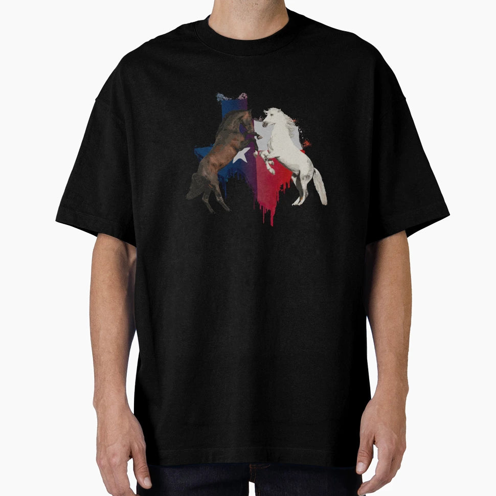 Texas Horses T-Shirt - Custom Art Print for Adults - T-Shirt, Sweatshirt, Hoodie