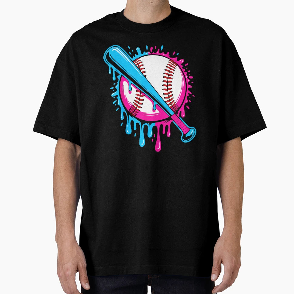 Baseball Drip Ice Cream Drip T-Shirt - Aesthetic Graphic for Adults - T-Shirt, Sweatshirt, Hoodie