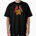 Two Cardinals Fence Cartoon Drawing T-Shirt - Novelty Apparel Men Women - T-Shirt, Sweatshirt, Hoodie