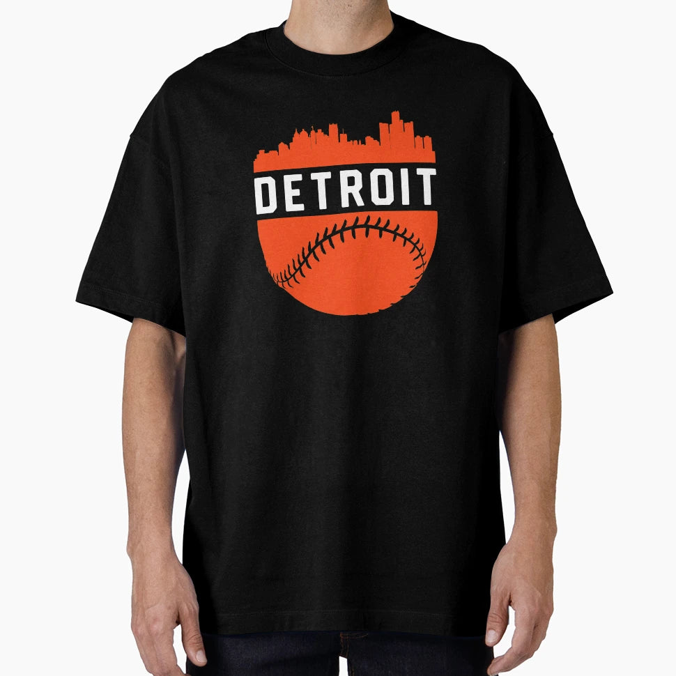 Downtown Detroit Michigan Skyline T-Shirt - Fun Novelty Design for Adults - T-Shirt, Sweatshirt, Hoodie