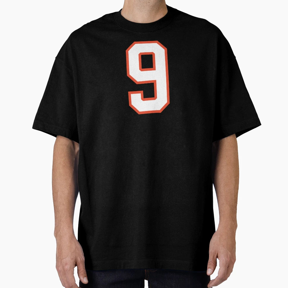Sports Number 9 White Orange Color Lucky T-Shirt - Graphic Print Men Women - T-Shirt, Sweatshirt, Hoodie