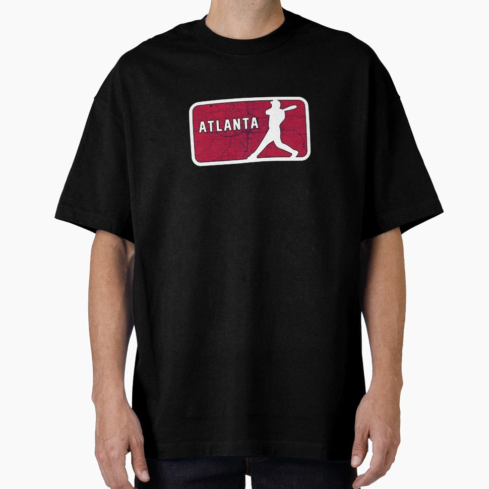 Atlanta Baseball Player Street Map T-Shirt - Trendy Graphic for Adults - T-Shirt, Sweatshirt, Hoodie