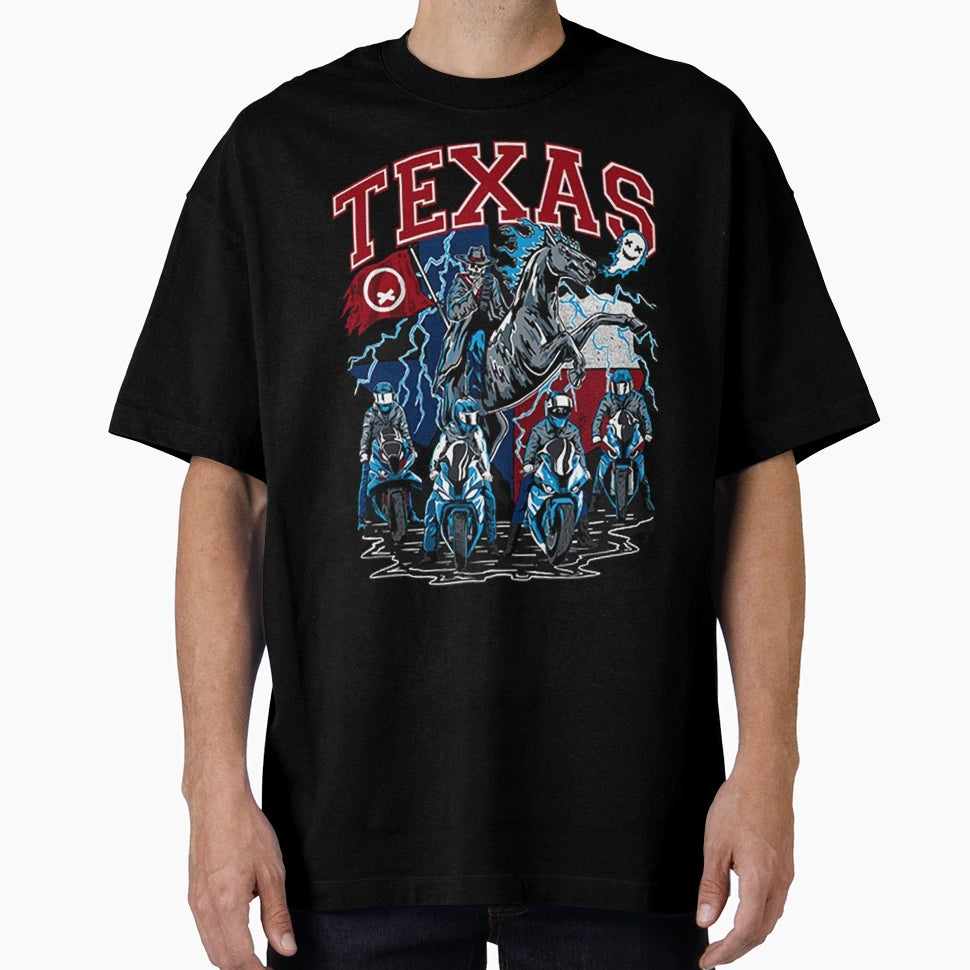 Quiet Club Racing Ghost Racing Texas T-Shirt - Unique Graphic for Adults - T-Shirt, Sweatshirt, Hoodie