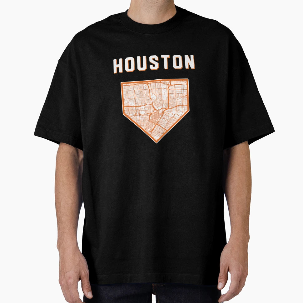 Houston Baseball City Home Map T-Shirt - Aesthetic Graphic Unisex - T-Shirt, Sweatshirt, Hoodie