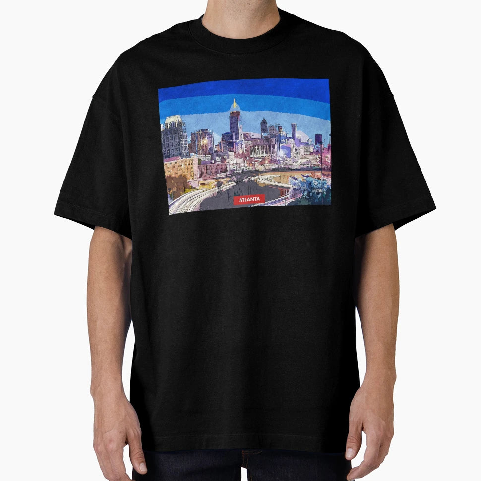 Atlanta City Skyline T-Shirt - Aesthetic Graphic Unisex - T-Shirt, Sweatshirt, Hoodie