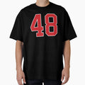 Sports Number 48 Red Black Color Lucky T-Shirt - Novelty Apparel Unisex - T-Shirt, Sweatshirt, Hoodie