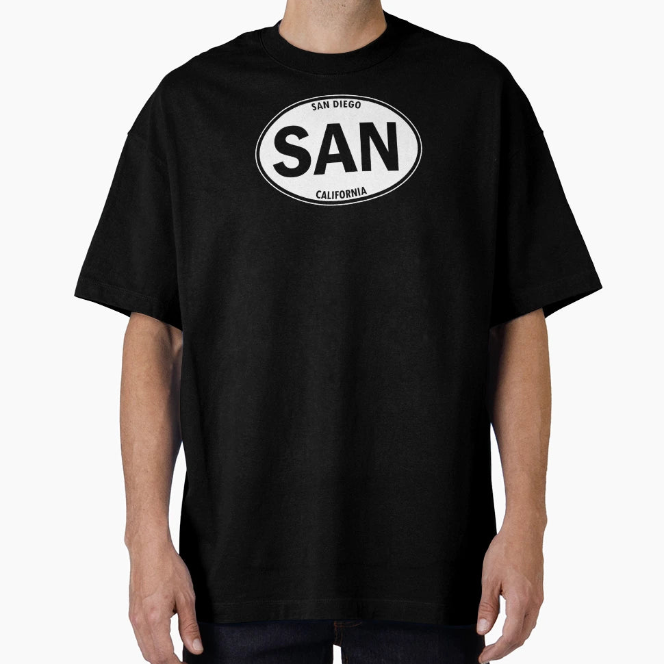 San San Diego California Oval Travel T-Shirt - Aesthetic Graphic Unisex - T-Shirt, Sweatshirt, Hoodie