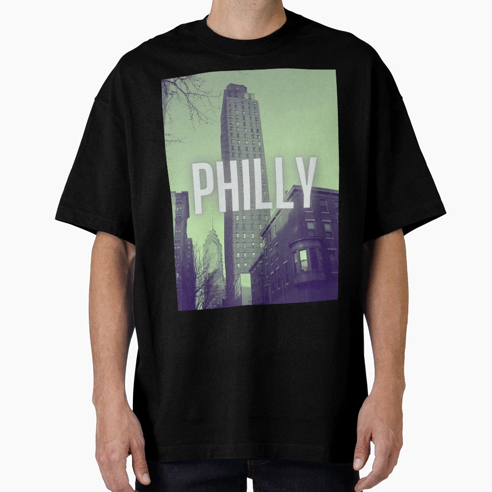Downtown Philadelphia From Pine Street T-Shirt - Fun Novelty Design Unisex - T-Shirt, Sweatshirt, Hoodie