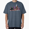 Colorful Cincinnati Skyline Neon T-Shirt - Graphic Print Men Women - T-Shirt, Sweatshirt, Hoodie