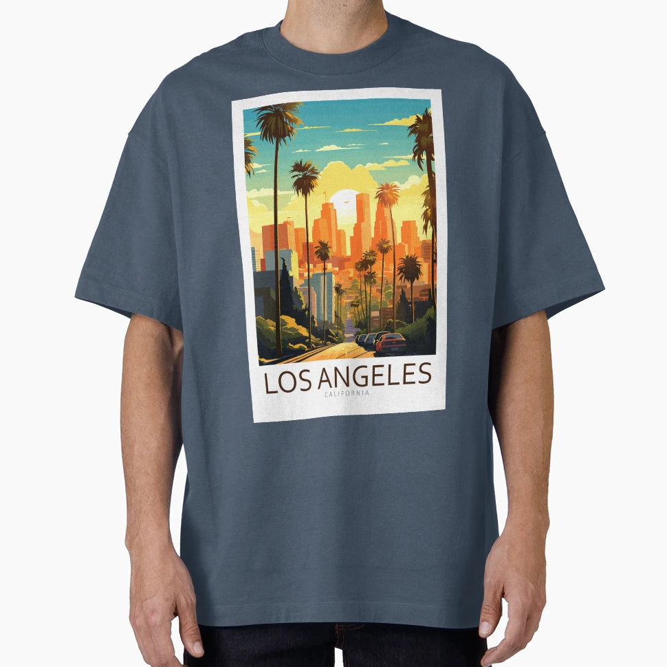 Minimalistic Los Angeles California T-Shirt - Graphic Print Men Women - T-Shirt, Sweatshirt, Hoodie
