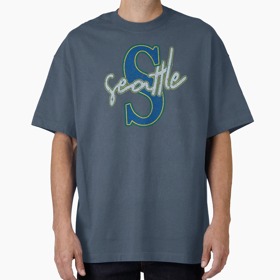 S Letter Distressed Seattle Sports Team T-Shirt - Novelty Apparel Unisex - T-Shirt, Sweatshirt, Hoodie