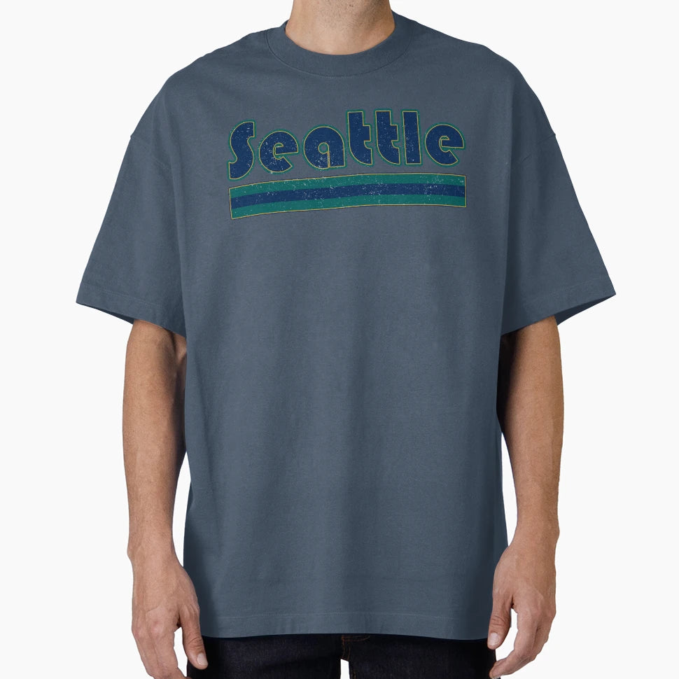 Seattle Three Stripes Weathered Sports T-Shirt - Unique Graphic for Adults - T-Shirt, Sweatshirt, Hoodie