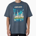 Travel Art Chicago Illinois Us T-Shirt - Fun Novelty Design Men Women - T-Shirt, Sweatshirt, Hoodie