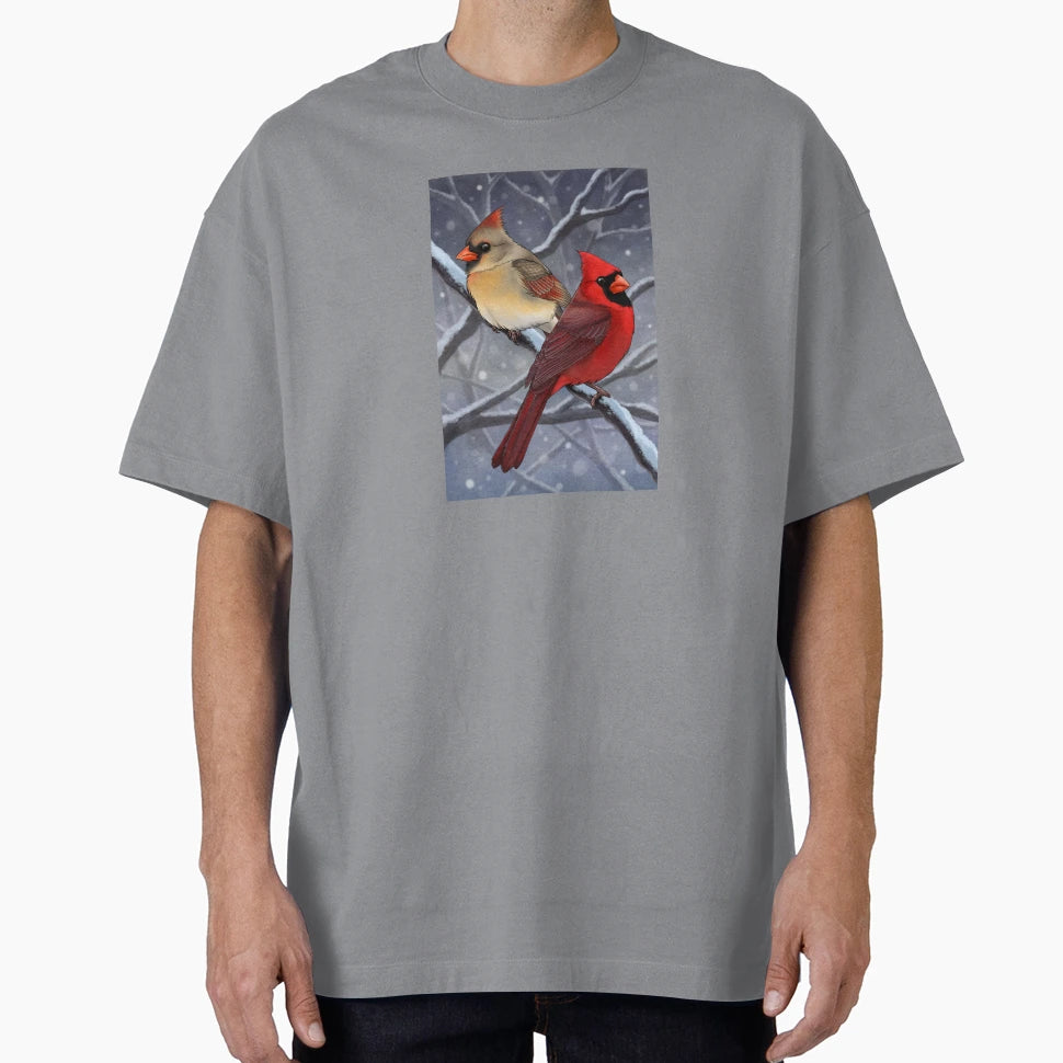 Winter Cardinals T-Shirt - Custom Art Print Men Women - T-Shirt, Sweatshirt, Hoodie