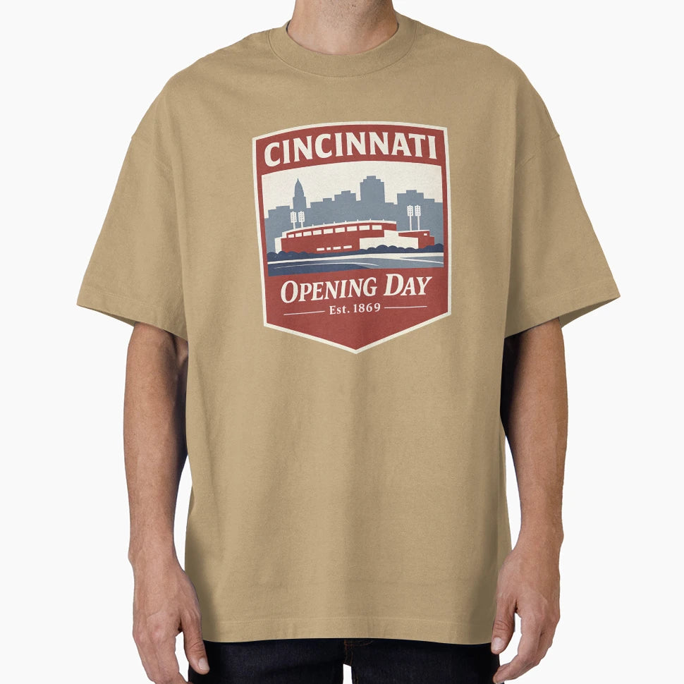 Cincinnati Opening Day Emblem T-Shirt - Fun Novelty Design for Adults - T-Shirt, Sweatshirt, Hoodie