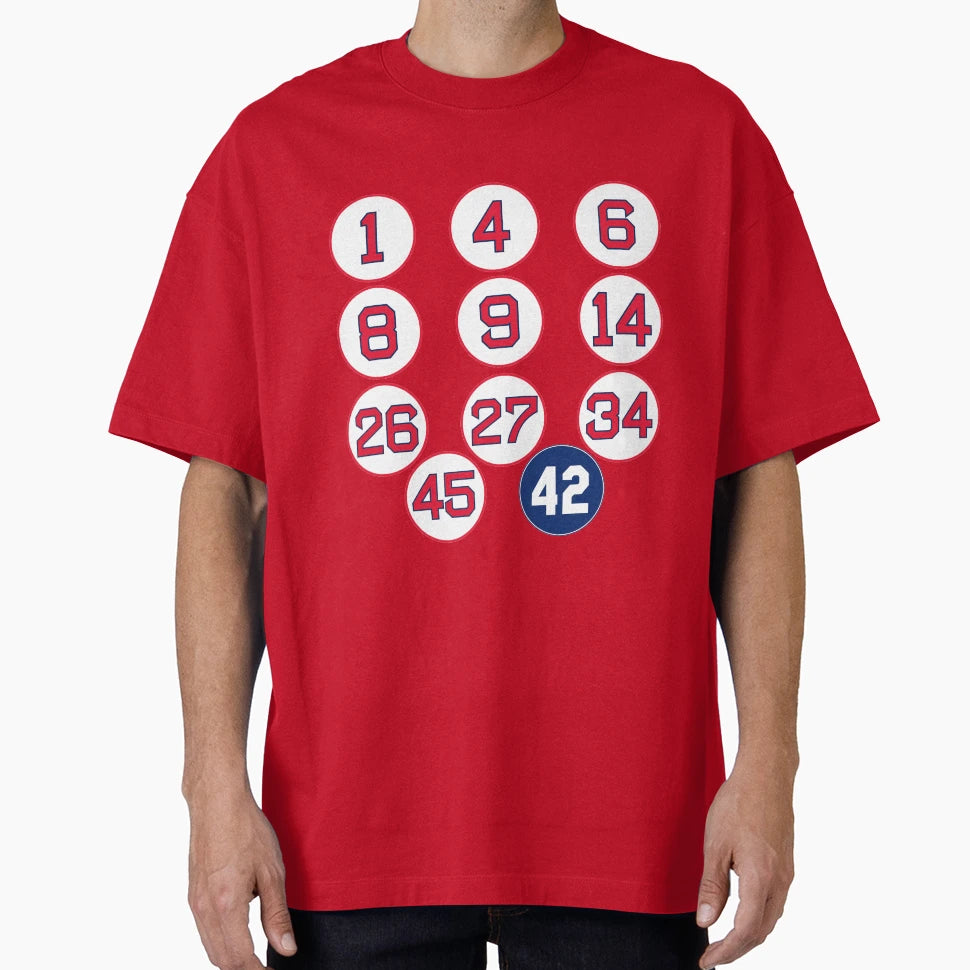 Sox Retired Numbers T-Shirt - Fun Novelty Design for Adults - T-Shirt, Sweatshirt, Hoodie