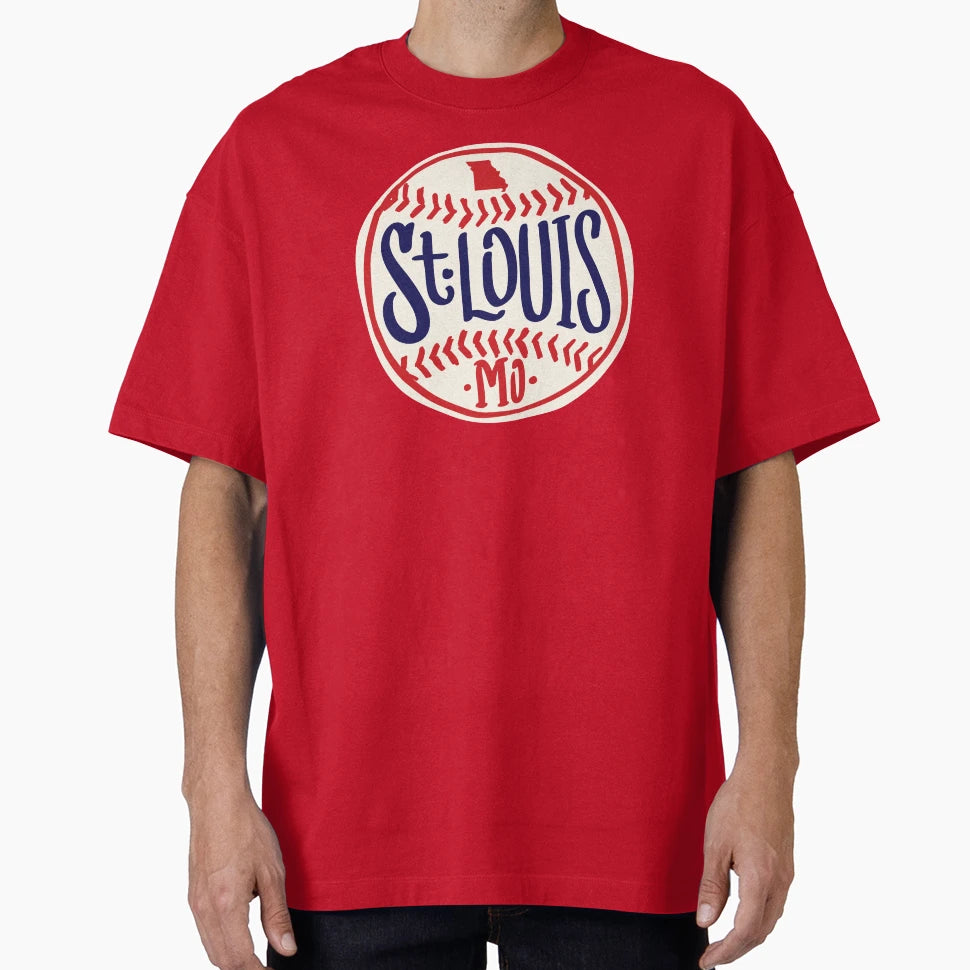 St Louis Missouri Hand Drawn Baseball T-Shirt - Custom Art Print Unisex - T-Shirt, Sweatshirt, Hoodie