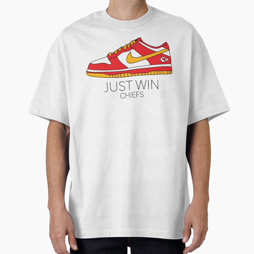 Just Win Kc Football Dunks T-Shirt - Aesthetic Graphic for Adults - T-Shirt, Sweatshirt, Hoodie