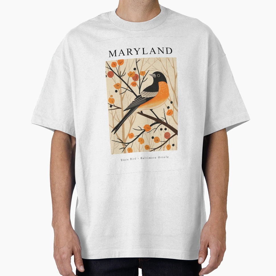 Maryland State Bird Baltimore Oriole T-Shirt - Trendy Graphic for Adults - T-Shirt, Sweatshirt, Hoodie