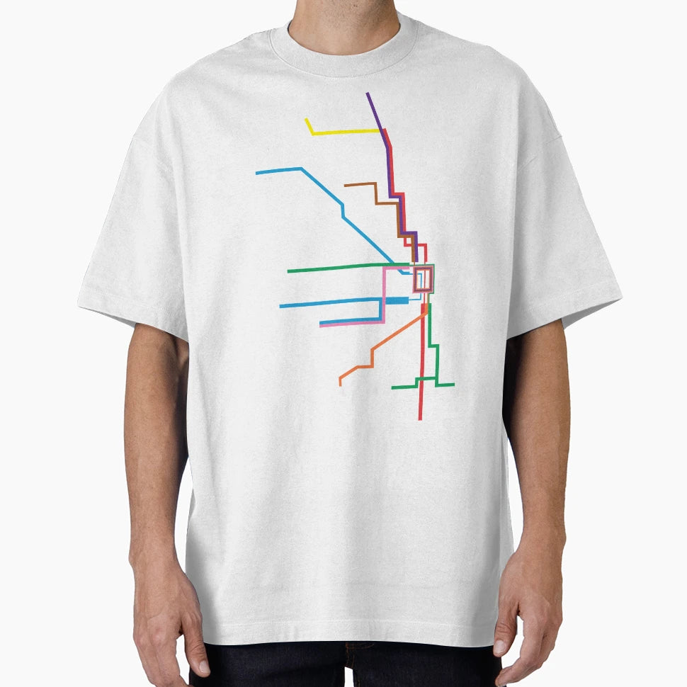 Chicago Transit Map T-Shirt - Graphic Print Unisex - T-Shirt, Sweatshirt, Hoodie