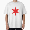 Chicago Flag Star Minimalist T-Shirt - Unique Graphic Unisex - T-Shirt, Sweatshirt, Hoodie