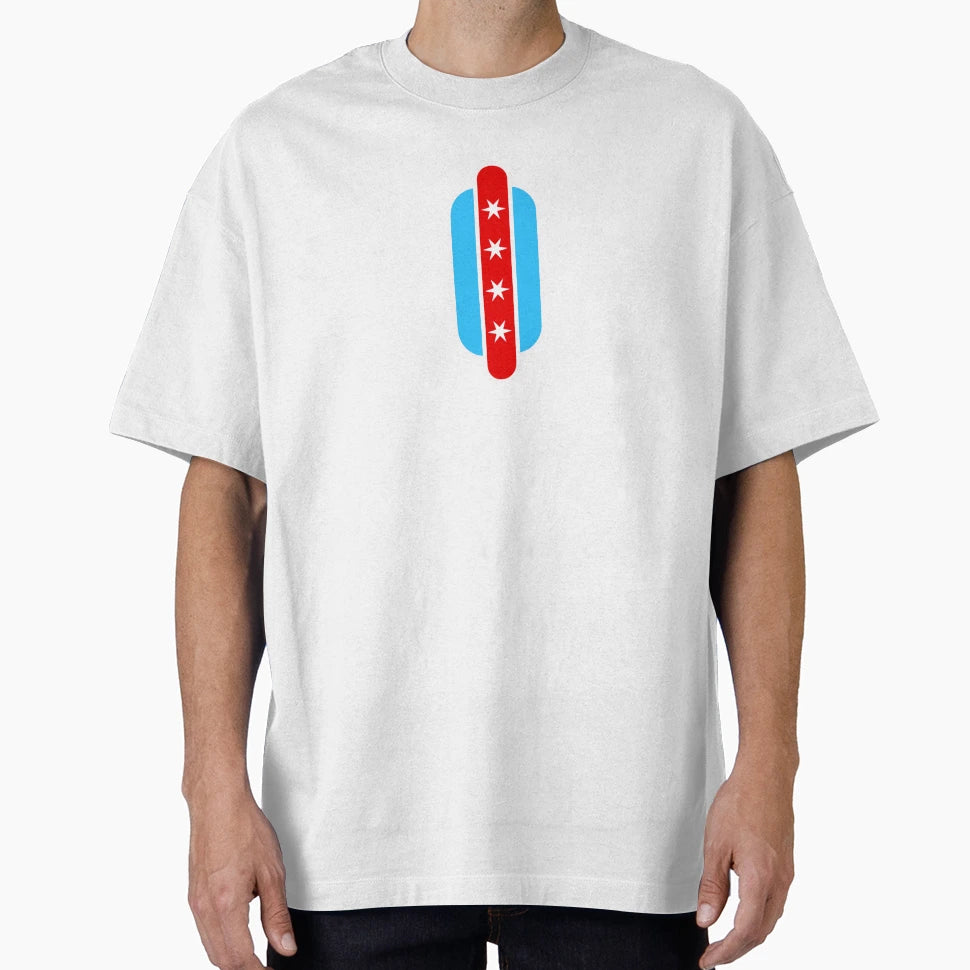 Chicago Hot Dog Flag T-Shirt - Trendy Graphic for Adults - T-Shirt, Sweatshirt, Hoodie