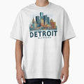 Detroit Michigan Watercolor T-Shirt - Novelty Apparel for Adults - T-Shirt, Sweatshirt, Hoodie