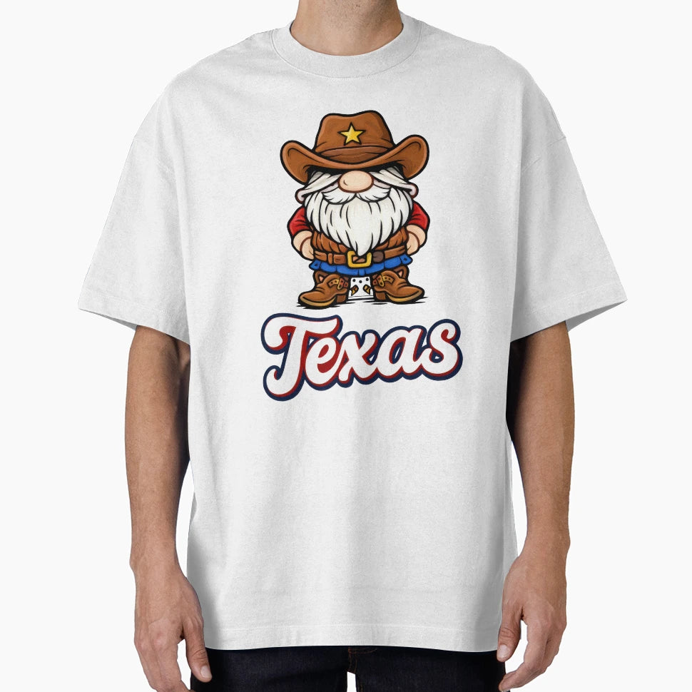 Texas Cowboy Gnome Western Beard T-Shirt - Trendy Graphic for Adults - T-Shirt, Sweatshirt, Hoodie