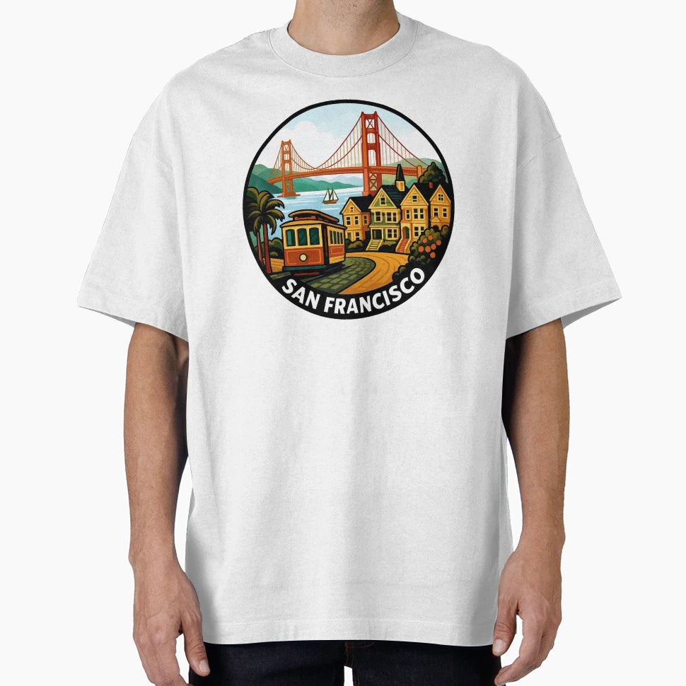 San Francisco California Golden T-Shirt - Aesthetic Graphic for Adults - T-Shirt, Sweatshirt, Hoodie