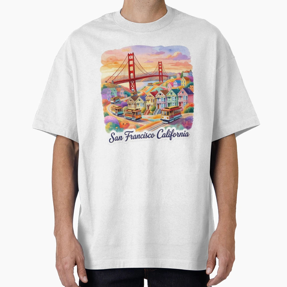 San Francisco California Travel T-Shirt - Aesthetic Graphic for Adults - T-Shirt, Sweatshirt, Hoodie