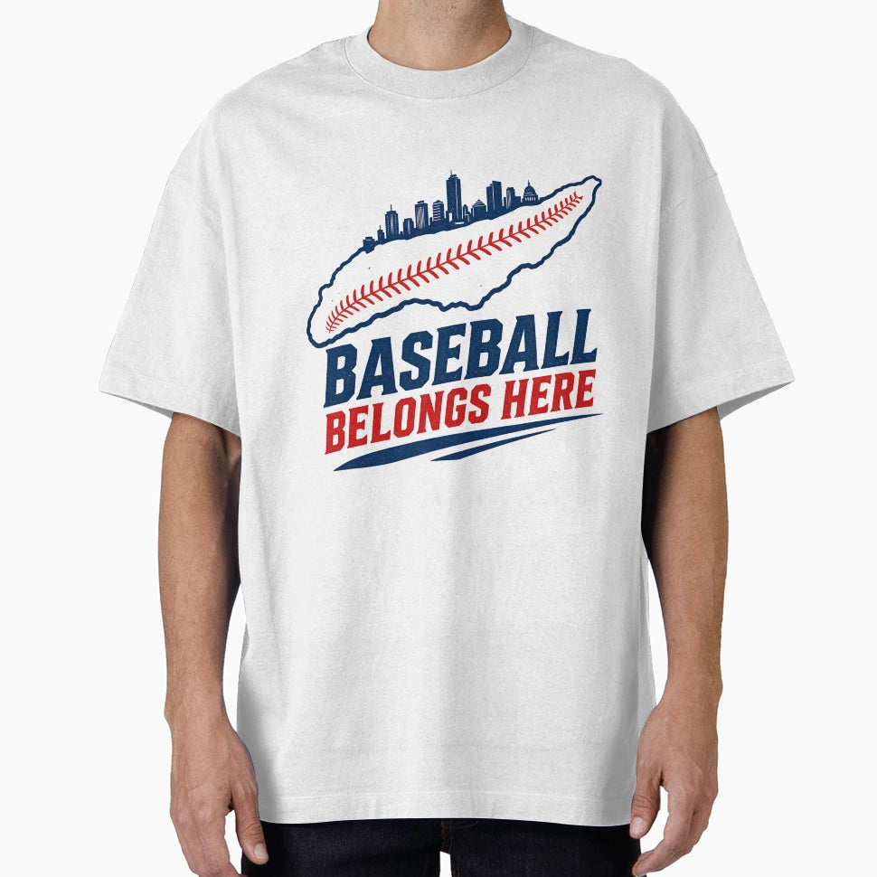 Baseball Belongs Here Montr Al Island T-Shirt - Novelty Apparel Men Women - T-Shirt, Sweatshirt, Hoodie