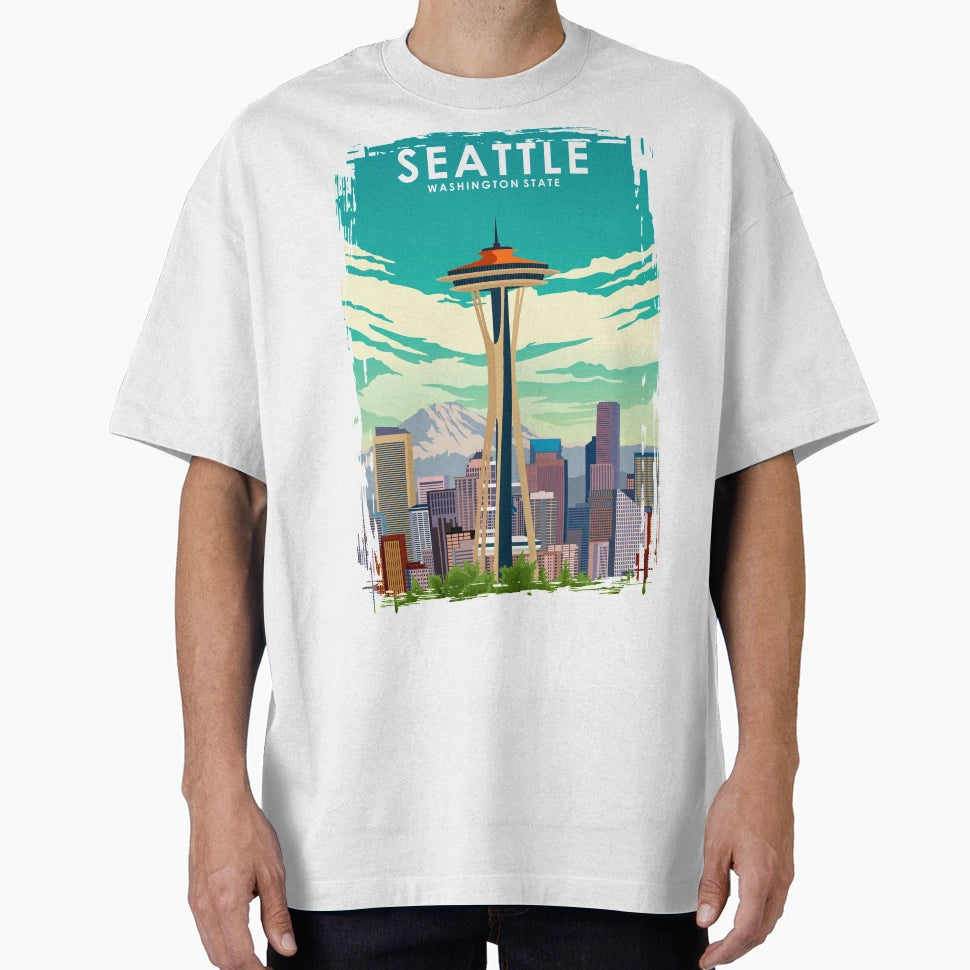 Seattle Washington State Travel T-Shirt - Fun Novelty Design for Adults - T-Shirt, Sweatshirt, Hoodie