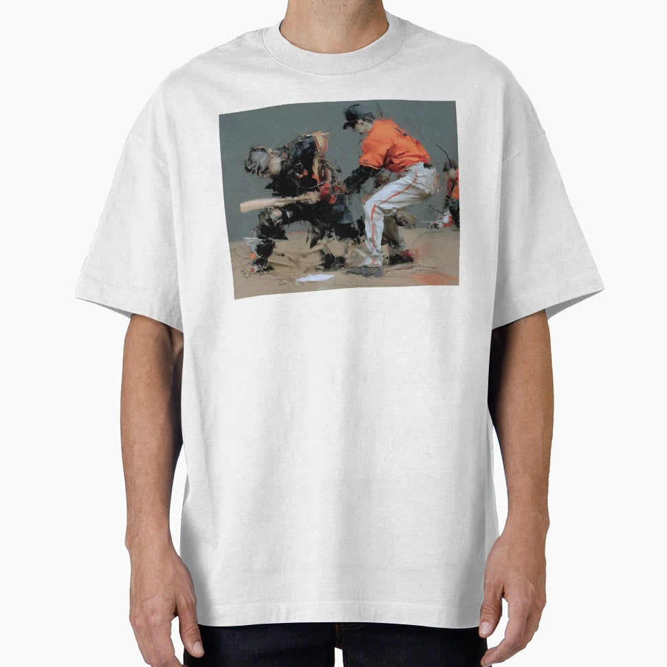 Baseball Action Home Plate T-Shirt - Graphic Print Unisex - T-Shirt, Sweatshirt, Hoodie
