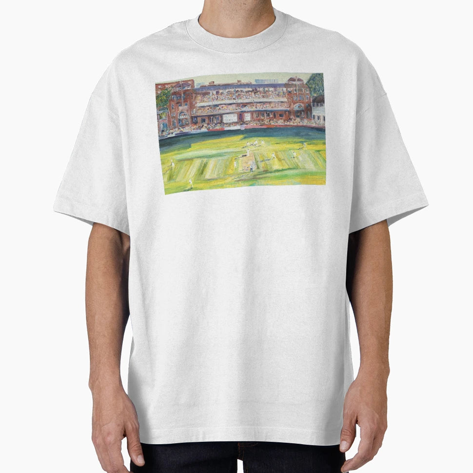 Lords Cricket Ground Original Oil T-Shirt - Streetwear Style for Adults - T-Shirt, Sweatshirt, Hoodie