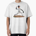 Detroit Baseball Pitcher Cartoon T-Shirt - Novelty Apparel for Adults - T-Shirt, Sweatshirt, Hoodie