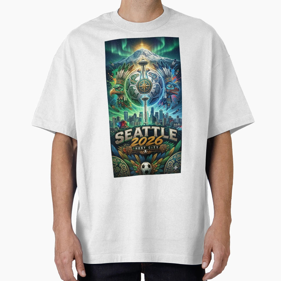 Seattle 2026 Soccer Host City Pnw T-Shirt - Custom Art Print Men Women - T-Shirt, Sweatshirt, Hoodie