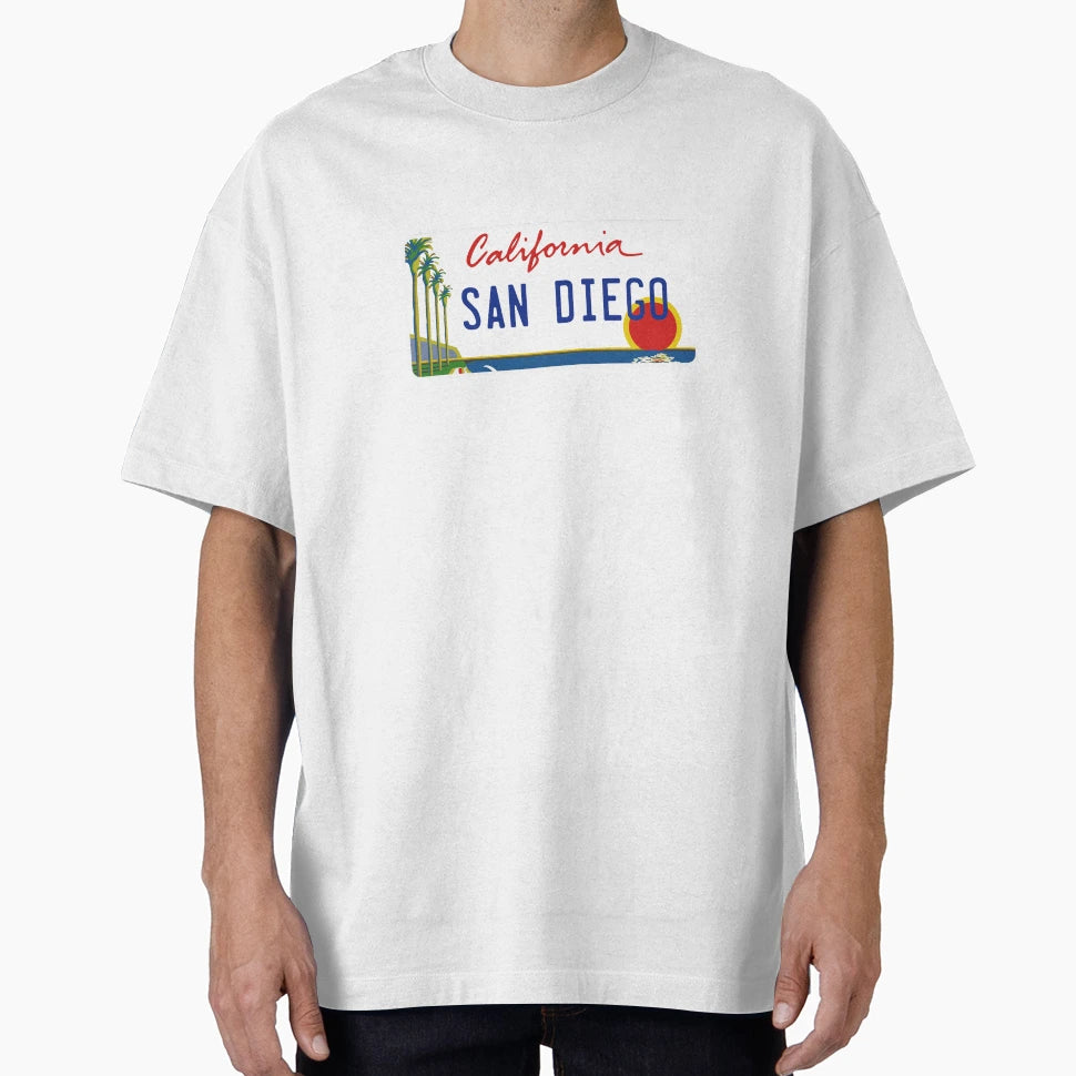 San Diego California License Plate T-Shirt - Streetwear Style Men Women - T-Shirt, Sweatshirt, Hoodie
