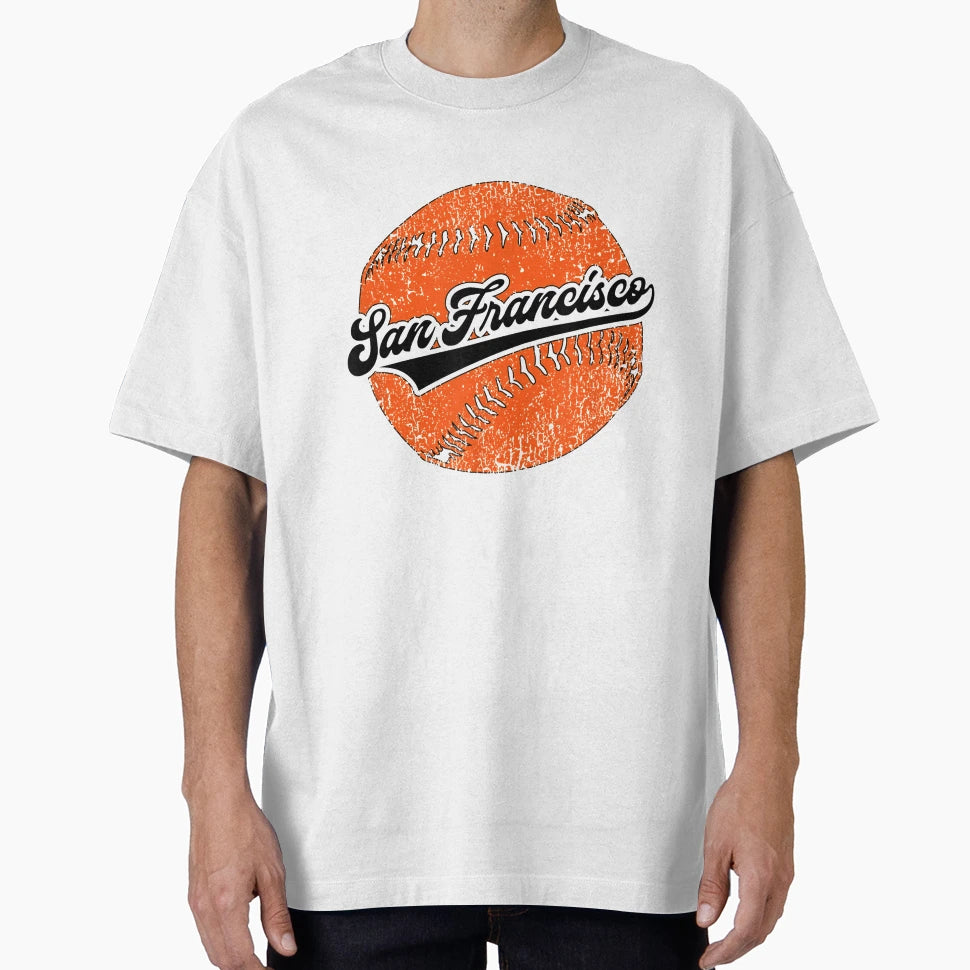 San Francisco Baseball Distressed T-Shirt - Fun Novelty Design for Adults - T-Shirt, Sweatshirt, Hoodie