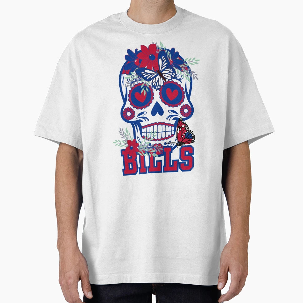 Buffalo Bills Scull T-Shirt - Fun Novelty Design for Adults - T-Shirt, Sweatshirt, Hoodie