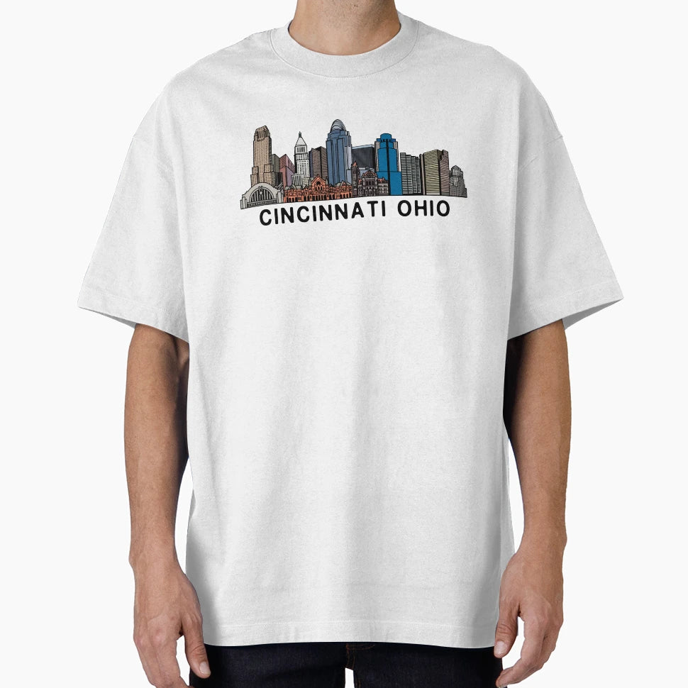 Cincinnati Skyline T-Shirt - Trendy Graphic Unisex - T-Shirt, Sweatshirt, Hoodie